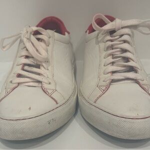 Givenchy Red and White Leather Sneakers Unisex Size 39